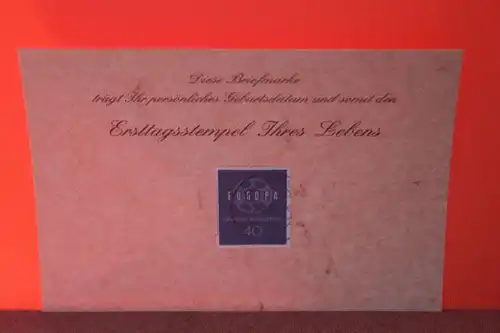 5.12.1960; Geburtstagskarte- Ersttagskarte - Diese Briefmarke trägt Ihr persönliches Geburtsdatum und somit den Ersttagsstempel Ihres Lebens