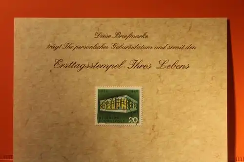 29.4.1969; Geburtstagskarte- Ersttagskarte - Diese Briefmarke trägt Ihr persönliches Geburtsdatum und somit den Ersttagsstempel Ihres Lebens