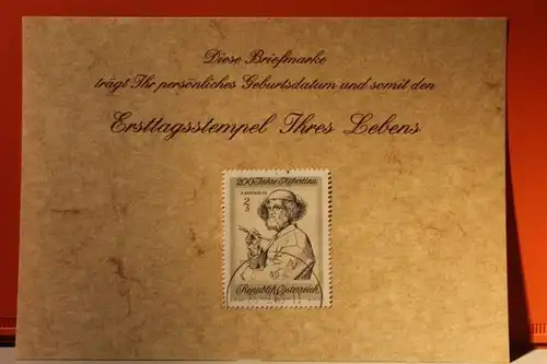 26.9.1969; Geburtstagskarte- Ersttagskarte - Diese Briefmarke trägt Ihr persönliches Geburtsdatum und somit den Ersttagsstempel Ihres Lebens