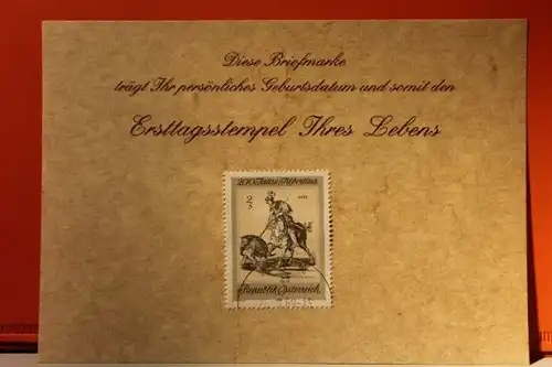 26.9.1969; Geburtstagskarte- Ersttagskarte - Diese Briefmarke trägt Ihr persönliches Geburtsdatum und somit den Ersttagsstempel Ihres Lebens