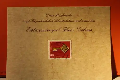 2.6.1968; Geburtstagskarte- Ersttagskarte - Diese Briefmarke trägt Ihr persönliches Geburtsdatum und somit den Ersttagsstempel Ihres Lebens