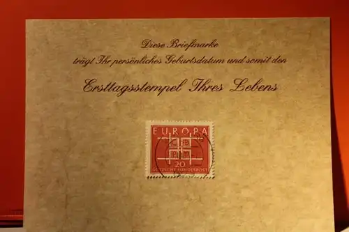 28.10.1967; Geburtstagskarte- Ersttagskarte - Diese Briefmarke trägt Ihr persönliches Geburtsdatum und somit den Ersttagsstempel Ihres Lebens