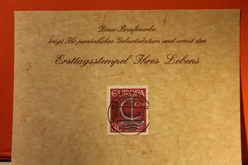 2.8.1967; Geburtstagskarte- Ersttagskarte - Diese Briefmarke trägt Ihr persönliches Geburtsdatum und somit den Ersttagsstempel Ihres Lebens