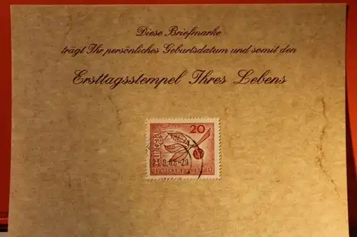 21.8.1966; Geburtstagskarte- Ersttagskarte - Diese Briefmarke trägt Ihr persönliches Geburtsdatum und somit den Ersttagsstempel Ihres Lebens