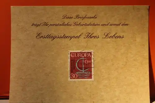 10.10.1966; Geburtstagskarte- Ersttagskarte - Diese Briefmarke trägt Ihr persönliches Geburtsdatum und somit den Ersttagsstempel Ihres Lebens