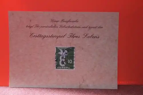 21.3.1959; Geburtstagskarte- Ersttagskarte - Diese Briefmarke trägt Ihr persönliches Geburtsdatum und somit den Ersttagsstempel Ihres Lebens