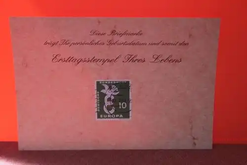 22.7.1959; Geburtstagskarte- Ersttagskarte - Diese Briefmarke trägt Ihr persönliches Geburtsdatum und somit den Ersttagsstempel Ihres Lebens