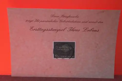 5.12.1960; Geburtstagskarte- Ersttagskarte - Diese Briefmarke trägt Ihr persönliches Geburtsdatum und somit den Ersttagsstempel Ihres Lebens