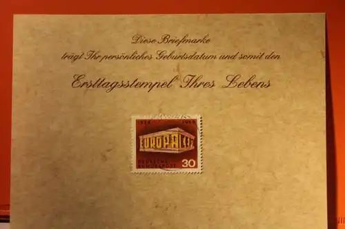 2.5.1969; Geburtstagskarte- Ersttagskarte - Diese Briefmarke trägt Ihr persönliches Geburtsdatum und somit den Ersttagsstempel Ihres Lebens