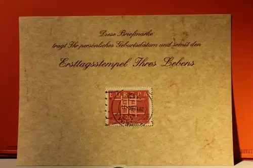 28.11.1964; Geburtstagskarte- Ersttagskarte - Diese Briefmarke trägt Ihr persönliches Geburtsdatum und somit den Ersttagsstempel Ihres Lebens