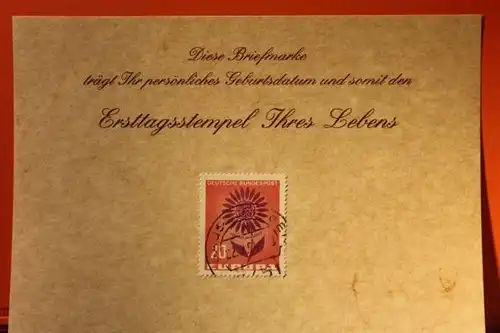 22.2.1964; Geburtstagskarte- Ersttagskarte - Diese Briefmarke trägt Ihr persönliches Geburtsdatum und somit den Ersttagsstempel Ihres Lebens