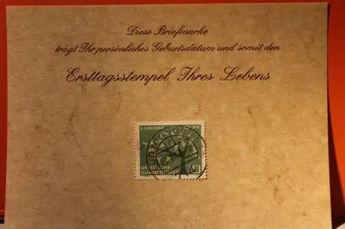 23.1.1963; Geburtstagskarte- Ersttagskarte - Diese Briefmarke trägt Ihr persönliches Geburtsdatum und somit den Ersttagsstempel Ihres Lebens