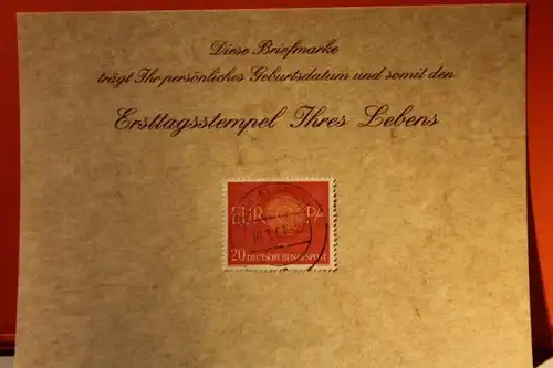 10.1.1961; Geburtstagskarte- Ersttagskarte - Diese Briefmarke trägt Ihr persönliches Geburtsdatum und somit den Ersttagsstempel Ihres Lebens