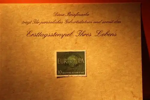 18.2.1961; Geburtstagskarte- Ersttagskarte - Diese Briefmarke trägt Ihr persönliches Geburtsdatum und somit den Ersttagsstempel Ihres Lebens