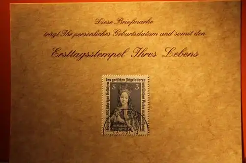 25.9.1961; Geburtstagskarte- Ersttagskarte - Diese Briefmarke trägt Ihr persönliches Geburtsdatum und somit den Ersttagsstempel Ihres Lebens