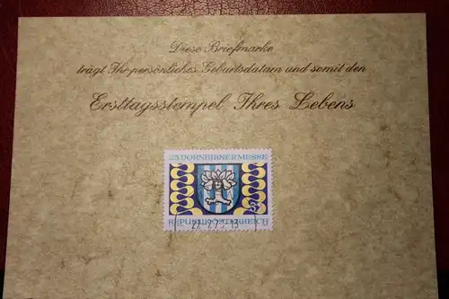 27.7.1973; Personalisierte Geburtstagskarte; Personalisierte Ersttagskarte; Personalisierte Geburtskarte