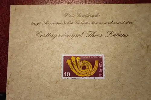 30.4.1973; Personalisierte Geburtstagskarte; Personalisierte Ersttagskarte; Personalisierte Geburtskarte