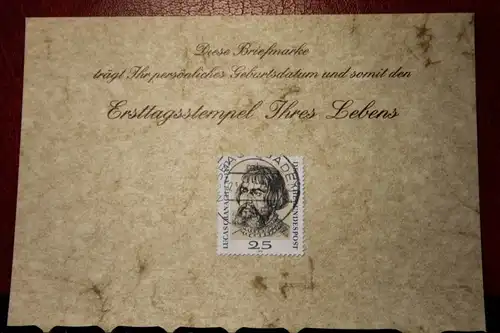 21.12.1972; Personalisierte Geburtstagskarte; Personalisierte Ersttagskarte; Personalisierte Geburtskarte