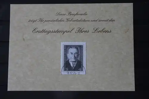 11.8.1974; Personalisierte Geburtstagskarte; Personalisierte Ersttagskarte; Personalisierte Geburtskarte