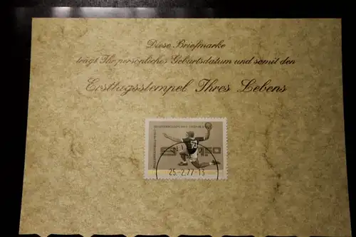 25.2.1977; Personalisierte Geburtstagskarte; Personalisierte Ersttagskarte; Personalisierte Geburtskarte