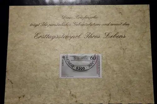 5.5.1986; Personalisierte Geburtstagskarte; Personalisierte Ersttagskarte; Personalisierte Geburtskarte