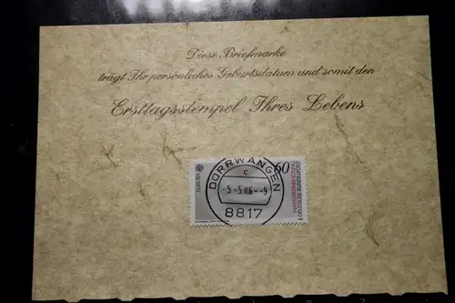 5.5.1986; Personalisierte Geburtstagskarte; Personalisierte Ersttagskarte; Personalisierte Geburtskarte