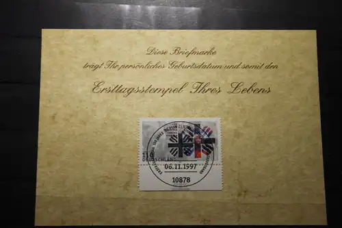 6.11.1997; Personalisierte Geburtstagskarte; Personalisierte Ersttagskarte; Personalisierte Geburtskarte