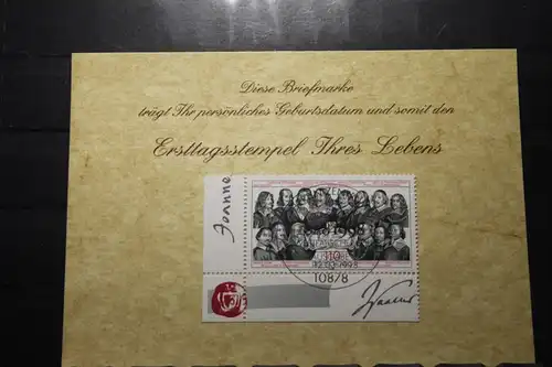 12.3.1998; Personalisierte Geburtstagskarte; Personalisierte Ersttagskarte; Personalisierte Geburtskarte