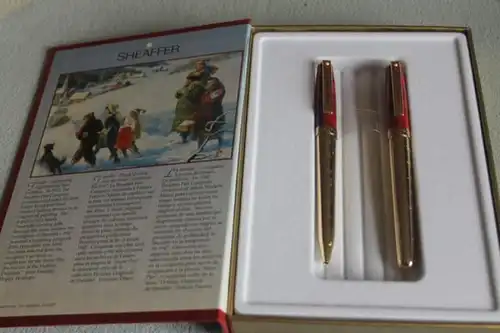 Sheaffer Schreibset; Limited Edition; Holiday Originals - The Snow Pen 1997;
Füllfederhalter und Kugelschreiber