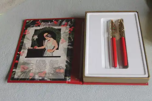 Sheaffer Schreibset; Limited Edition; Holiday Originals - The Holly Pen 1996;
Füllfederhalter und Kugelschreiber
