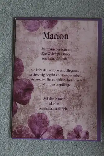 Marion, Namenskarte Marion, Geburtstagskarte Marion, Glückwunschkarte Marion, Personalisierte Karte

 Marion