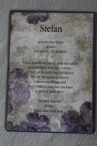 Stefan, Namenskarte Stefan, Geburtstagskarte Stefan, Glückwunschkarte Stefan, Personalisierte Karte

 Stefan