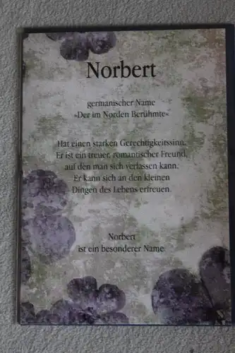 Norbert, Namenskarte Norbert, Geburtstagskarte Norbert, Glückwunschkarte Norbert, Personalisierte Karte

 Norbert
