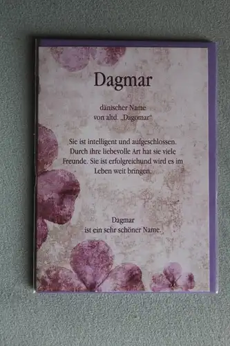 Dagmar, Namenskarte Dagmar, Geburtstagskarte Dagmar, Glückwunschkarte Dagmar, Personalisierte Karte

 Dagmar