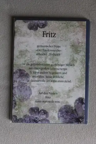 Fritz, Namenskarte Fritz, Geburtstagskarte Fritz, Glückwunschkarte Fritz, Personalisierte Karte

 Fritz