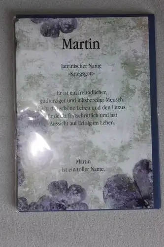 Martin, Namenskarte Martin; Geburtstagskarte Martin, Glückwunschkarte Martin, Personalisierte Karte

 Martin