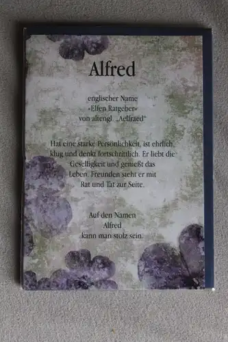 Alfred,  Namenskarte Alfred, Geburtstagskarte Alfred, Glückwunschkarte Alfred, Personalisierte Karte

 Alfred