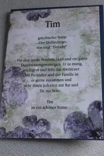 Tim, Namenskarte Tim; Geburtstagskarte Tim, Glückwunschkarte Tim, Personalisierte Karte

 Tim