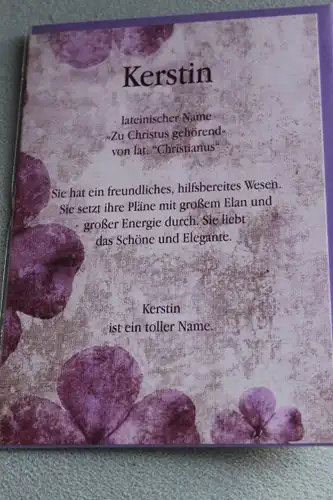 Kerstin, Namenskarte Kerstin; Geburtstagskarte Kerstin, Glückwunschkarte Kerstin, Personalisierte Karte

 Kerstin