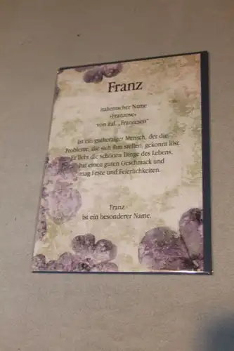 Franz, Namenskarte Franz, Geburtstagskarte Franz, Glückwunschkarte Franz, Personalisierte Karte

 Franz