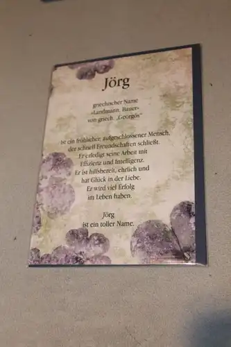 Jörg, Namenskarte Jörg, Geburtstagskarte Jörg, Glückwunschkarte Jörg, Personalisierte Karte

 Jörg
