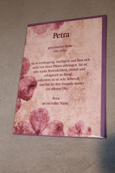 Petra Namenskarte Petra Geburtstagskarte Petra Gluckwunschkarte Petra Personalisierte Karte Petra Nr Oid Oldthing Sonstige Weit