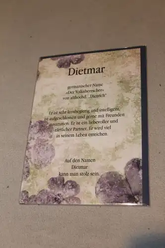 Dietmar, Namenskarte Dietmar, Geburtstagskarte Dietmar, Glückwunschkarte Dietmar, Personalisierte Karte

 Dietmar