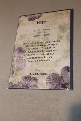 Peter, Namenskarte Peter, Geburtstagskarte Peter, Glückwunschkarte Peter, Personalisierte Karte

 Peter
