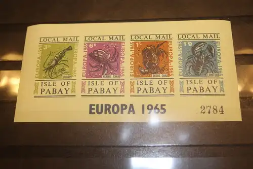 Isle of Pabay EUROPA-UNION-Mitläufer, CEPT-Mitläufer, Englische Insel-Lokalpost-Marken Blockausgabe 1965