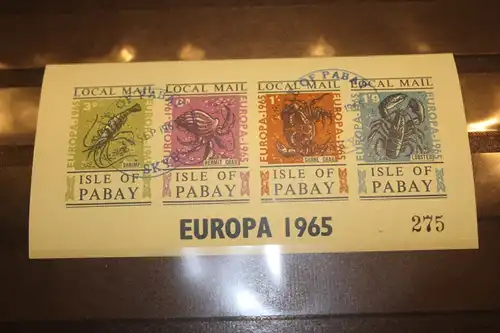 Isle of Pabay EUROPA-UNION-Mitläufer, CEPT-Mitläufer, Englische Insel-Lokalpost-Marken Blockausgabe 1965