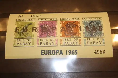 Isle of Pabay EUROPA-UNION-Mitläufer, CEPT-Mitläufer, Englische Insel-Lokalpost-Marken Blockausgabe 1966
