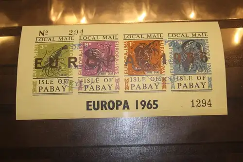 Isle of Pabay EUROPA-UNION-Mitläufer, CEPT-Mitläufer, Englische Insel-Lokalpost-Marken Blockausgabe 1965