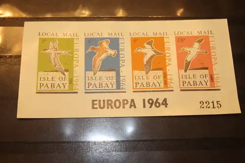 Isle of Pabay EUROPA-UNION-Mitläufer, CEPT-Mitläufer, Englische Insel-Lokalpost-Marken Blockausgabe 1964