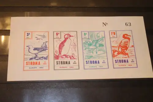 Isle of Stroma, EUROPA-UNION-Mitläufer, CEPT-Mitläufer, Englische Insel-Lokalpost-Marken Blockausgabe 1964